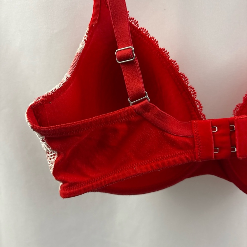 VICTORIA'S SECRET Body By Victoria Lined Perfect Coverage 34DD Red Sequin - Picture 8 of 10